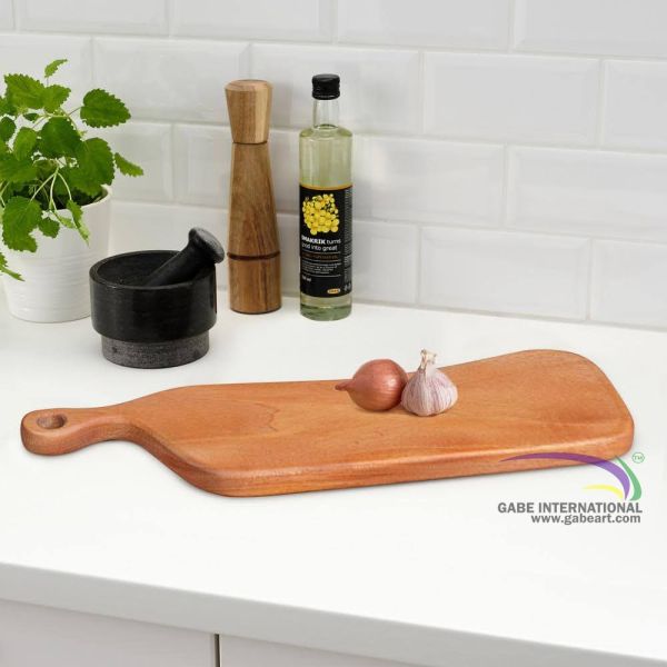 Slim cutting board teak paddle 